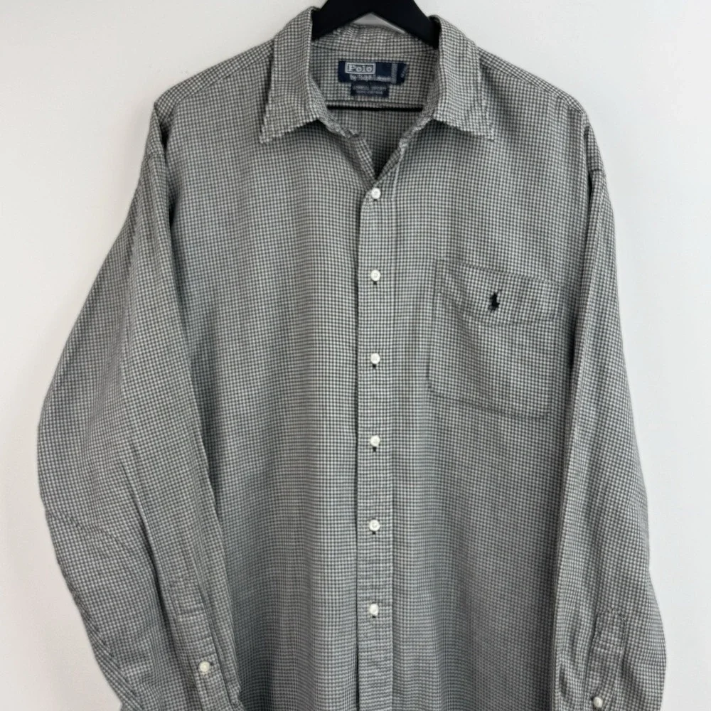 Polo Ralph Lauren Lowell Sport Button Up Shirt Mens XL Blue Plaid Long Sleeve